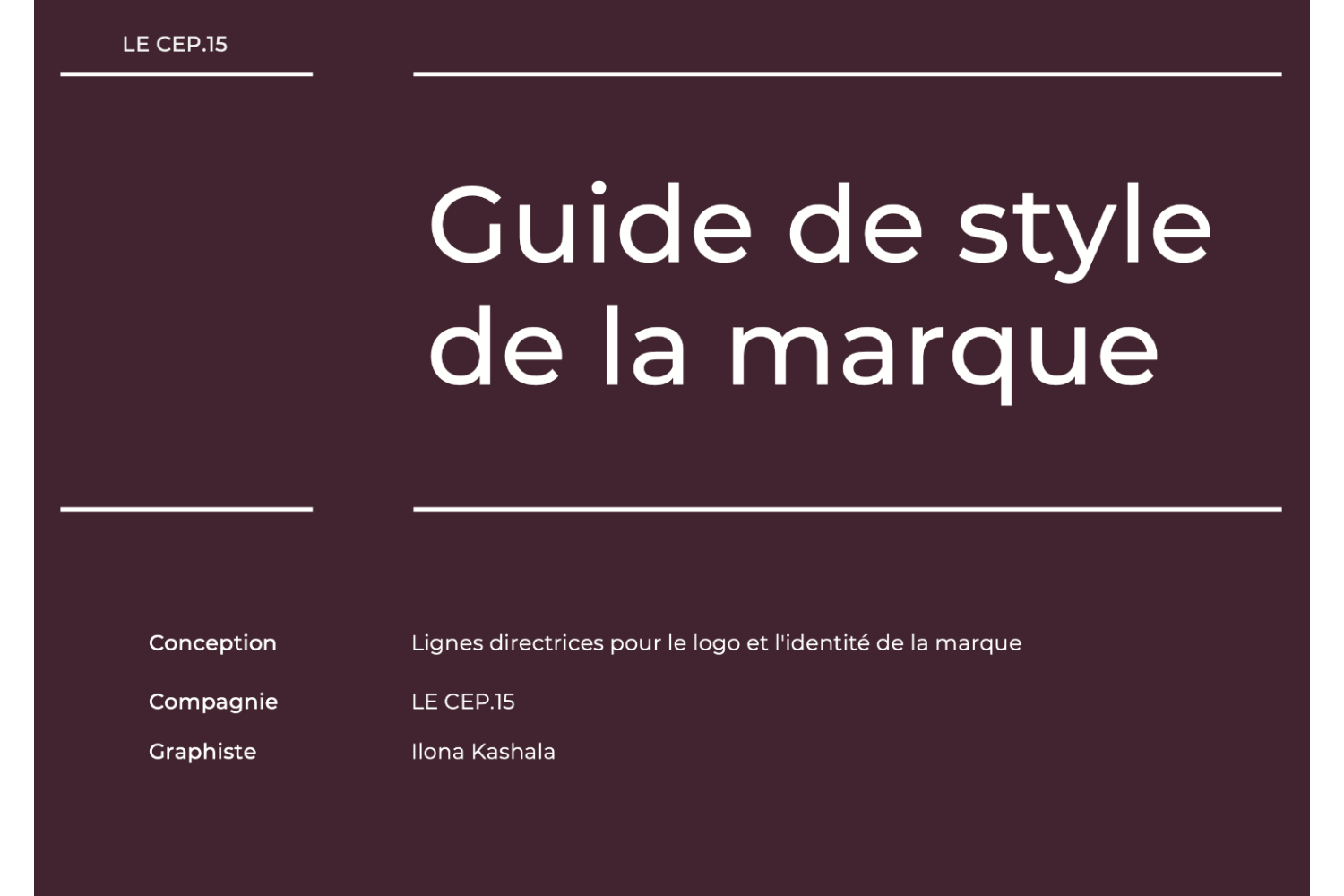 Le cep 15 Brand Guidelines cover